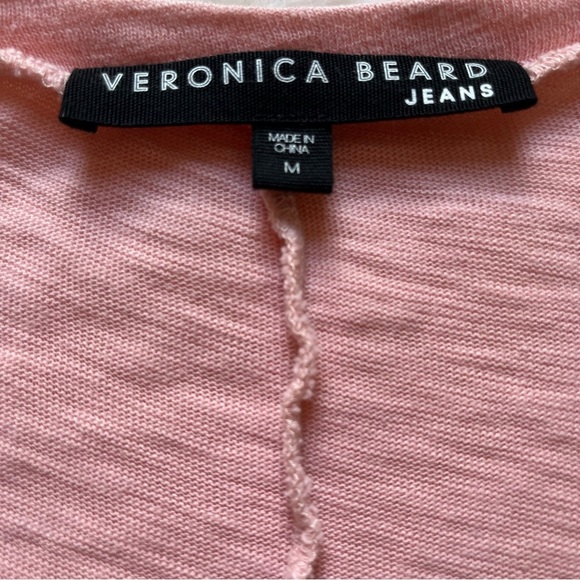Veronica Beard Blush V-Neck Tee - Picture 4 of 7